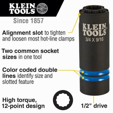 Klein Tools 1/2" Drive, Impact Rated 12 Points 66031